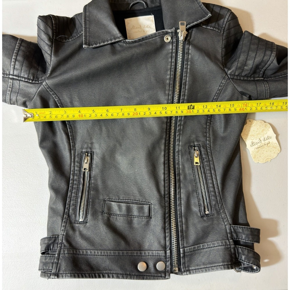 Altar'd State Jacket Women's Size XS Black Faux Leather Biker Motto Streetwear - Picture 5 of 16